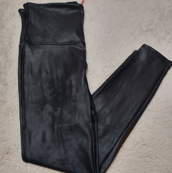 SPANX Pants - Spanx Black Faux Leather Leggings, size 1X